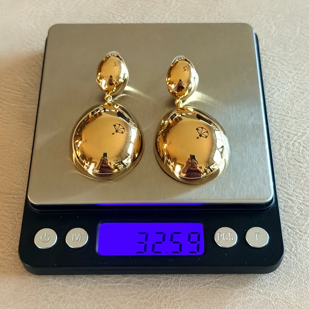 Isabel Marant ‘Awa’ Oversized Gold Tone Sculptural Drop Earrings Retail $495 - Picture 11 of 15